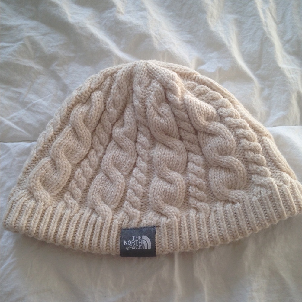 North face cream women's hat